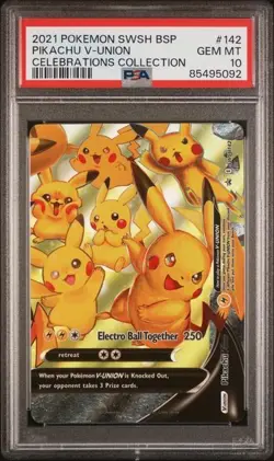 Full Set of 4 PSA 10 9 Pikachu V-Union 2021 Pokemon Celebration 139 140 141 142 - Image 2