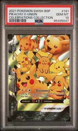Full Set of 4 PSA 10 9 Pikachu V-Union 2021 Pokemon Celebration 139 140 141 142 - Image 4