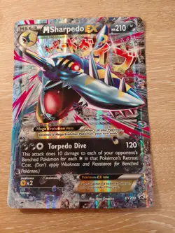 2017 Pokemon TCG M Sharpedo EX Black Star Promo Jumbo Boxtopper #XY200 - Image 1