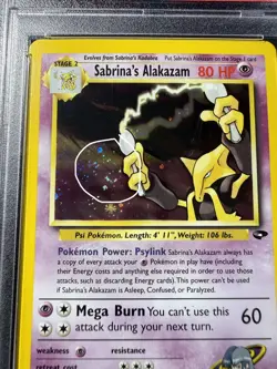 Sabrina's Alakazam Holo Rare 16/132 2000 Pokemon Gym Challenge PSA 8 🌀SWIRL🌀 - Image 2