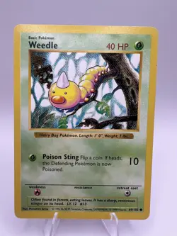 Weedle 069/102 Base Set (Shadowless) Pokemon TCG - Lightly Played - Image 1