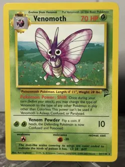 Venomoth Base Set 2 Rare NM Pokemon 031/130 Normal - Image 1