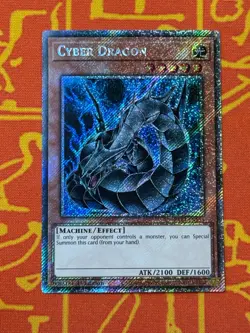 YUGIOH CYBER DRAGON PLATINUM SECRET RARE 1ST NM RA03-EN155 ALT ART - Image 1