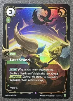 Riftbound League Of Legends Origins Foil Card OGN 253 Last Stand - Image 1