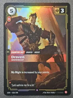 Riftbound League Of Legends Origins Foil Card OGN 28 Draven - Image 1