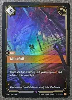 Riftbound League Of Legends Origins Foil Card OGN 152 Mistfall - Image 1