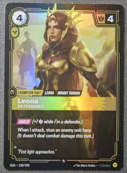 Riftbound League Of Legends Origins Foil Card OGN 238 Leona - Image 1