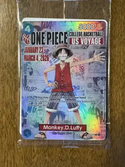 Sealed Bandai One Piece CCG Monkey D. Luffy US Voyage Promo Holo Card P-055 - Image 1