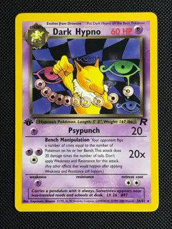 1# Pokemon Cards Dark Hypno 26/82 1ST EDITION Team Rocket Rare - Image 1