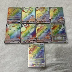 Pokemon TCG 9 Card Lot Secret Rare Rainbow Sun & Moon/Sword & Shield NM - Image 1