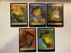 MTG TMNT All 5 Full Art Pizza Lands FOIL - Image 1