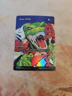 Beast Within Borderless Foil Marvel's Spider-Man MTG NM - Image 1