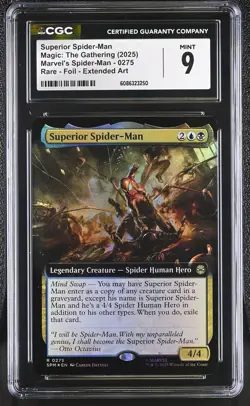 SUPERIOR SPIDER-MAN Marvel's Spider-Man Extended Art Foil Rare CGC 9 MTG - Image 1