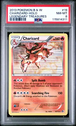POKEMON LEGENDARY TREASURES CHARIZARD #19 HOLO PSA 8 NM #115814311 - Image 1
