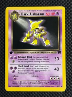 1# Pokemon Cards Dark Alakazam 18/82 1ST EDITION Team Rocket Rare - Image 1
