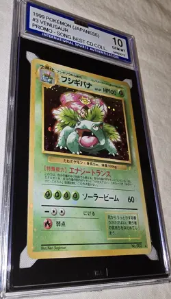 1999 Pokemon Cd Promo Japanese Venusaur Holo #3 ISA 10 - Image 2