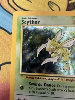 NM Scyther 17/130 Base Set 2 Holo Swirl Unlimited Pokemon TCG - Image 2