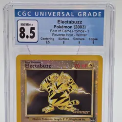Pokemon Electabuzz 2003 Best of Game Promo 1 Reverse Holo Winner CGC 8.5 NM/Mint - Image 2