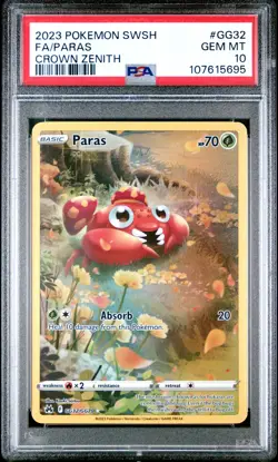 PSA 10 GEM MT Fa/Paras #GG32 2023 Pokemon Sword And Shield Crown Zenith - Image 1