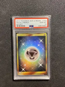 PSA 10 Gem Mint 2017 Pokemon Sun & Moon 163 Metal Energy Secret Rare Low Pop - Image 1