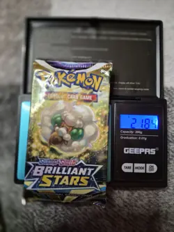 Pokemon Brilliant Stars Sealed Booster Pack Weighed Heavy 21.84g!!!!! - Image 1
