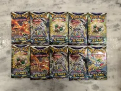 10 X Pokemon SWSH Brilliant Stars Booster Packs Sealed Excellent Condition - Image 1