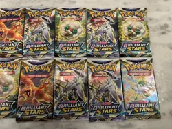 10 X Pokemon SWSH Brilliant Stars Booster Packs Sealed Excellent Condition - Image 3