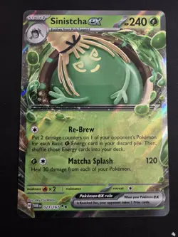 2024 POKEMON TCG SINISTCHA EX 23 SV TWILIGHT MASQUERADE DOUBLE RARE HOLO NM - Image 1
