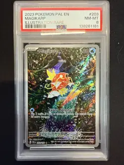 2023 POKEMON PAL EN-PALDEA EVOLVED ILLUSTRATION RARE #203 MAGIKARP PSA 8 - Image 1