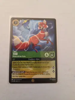 Disney Lorcana Tod Knows All the Tricks Character Card 92/204 Fox and the Hound - Image 1