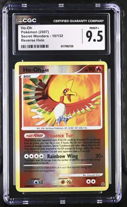 CGC 9.5 MINT+ Ho-Oh 2007 Secret Wonders 10/132 Reverse Holo Pokemon Card - Image 1