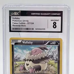 Pokemon Vullaby 57/124 Reverse Holo Fates Collide 2016 CGC 8 NM/MINT Graded Card - Image 2