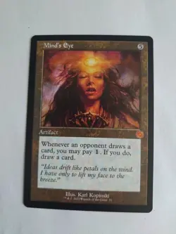 Mind's Eye. Retro Mythic Artifact. The Brother's war. Magic the Gathering Card. - Image 2