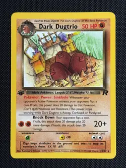 1# Pokemon Cards Dark Dugtrio 23/82 1ST EDITION Team Rocket Rare - Image 1