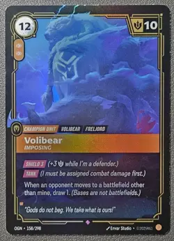 Riftbound League Of Legends Origins Foil Card OGN 158 Volibear - Image 1