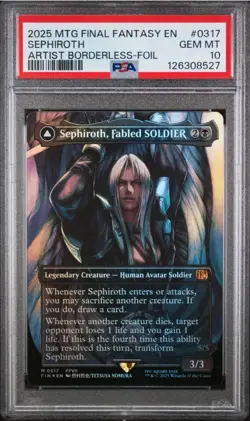 MTG Final Fantasy SEPHIROTH (Artist Borderless Foil) M 317 PSA 10 GEM MINT! - Image 1