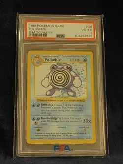 1999 POKEMON BASE SET SHADOWLESS #38 POLIWHIRL PSA 4 - Image 1