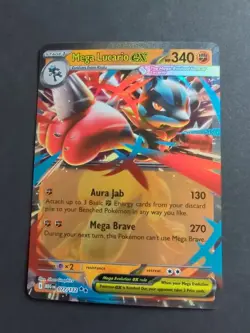 Pokemon Mega Lucario ex Double Rare 077/132 Me01: Mega Evolution Holo - Image 1