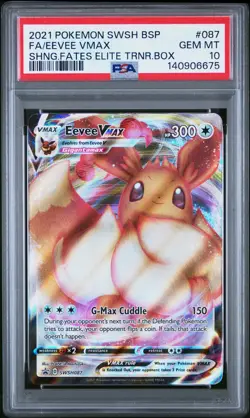 2021 POKEMON SWSH BLACK STAR PROMO #087 FULL ART/EEVEE VMAX PSA 10 - Image 1