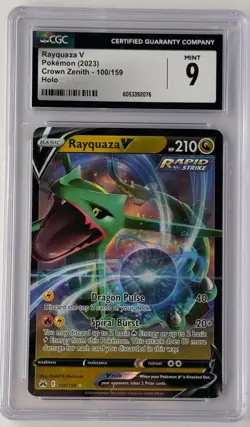 Rayquaza V Pokemon (2023)Crown Zenith 100/159 Holo CGC 9 Mint - Image 1