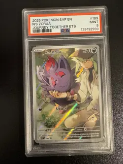 2025 POKEMON SVP EN-SV BLACK STAR PROMO #189 N'S ZORUA PSA 9 - Image 1