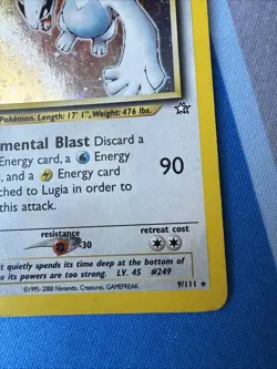 2000 Pokemon Lugia Neo Genesis 9/111 Holo Unlimited!! - Image 5