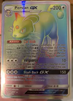 Persian GX | Unbroken Bonds | #227/214 Secret Rainbow Rare | NM | Pokemon - Image 1