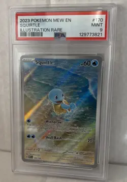 2023 Pokemon Mew EN Squirtle #170 Illustration Rare PSA 9 MINT 🔥 - Image 1