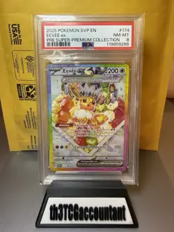 Pokemon TCG Eevee 174 Prismatic Evolutions Super Premium Collection Promo PSA 8 - Image 1
