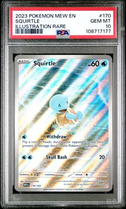 2023 POKEMON MEW EN-151 ILLUSTRATION RARE #170 SQUIRTLE PSA 10 - Image 1