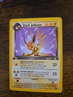 Pokemon Team Rocket 38/82 Dark Jolteon 1st Edition LP - Image 1