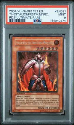2004 YU-GI-OH! RDS-RISE OF DESTINY #EN021 THESTALOS THE FIRESTORM MONARCH PSA 9 - Image 1