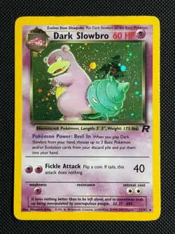 1# Pokemon Cards Dark Slowbro 12/82 Team Rocket Holo Rare - Image 1