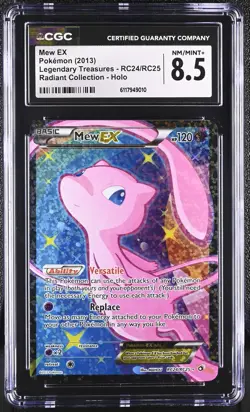 CGC 8.5 Mew EX Legendary Treasures RC24/RC25 Radiant (Collection) Pokemon Card - Image 1